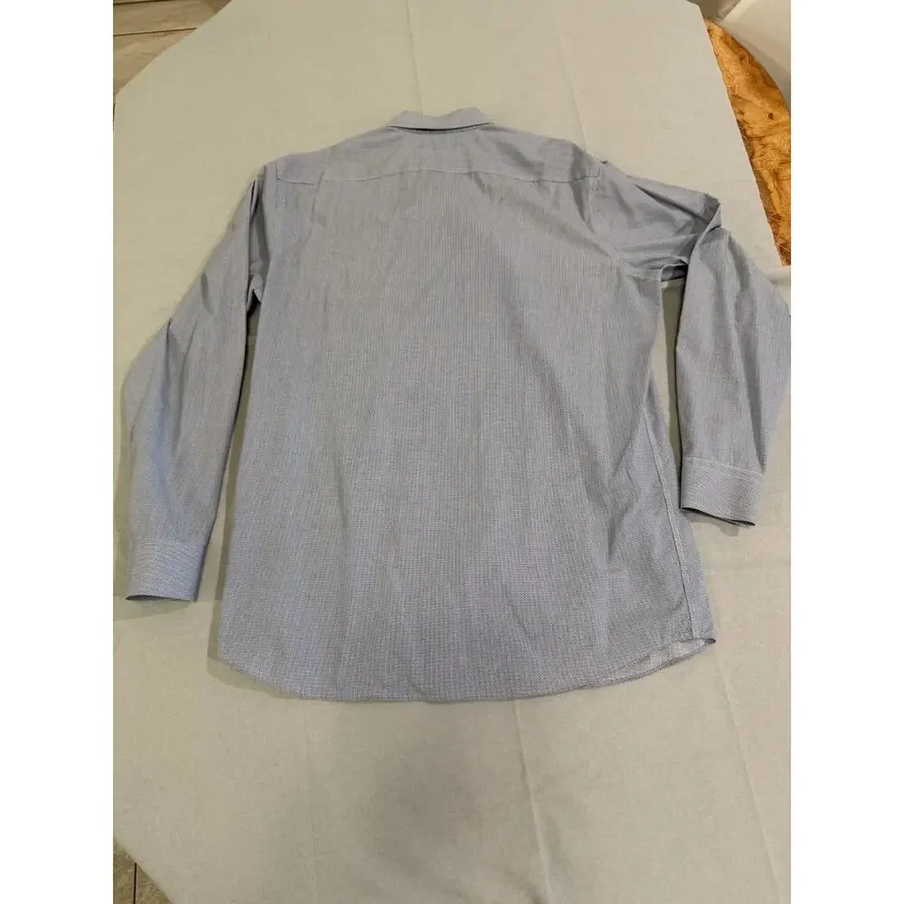 Banana Republic Dress Shirt Mens L 16-16.5 34/35 Blue White Geometric